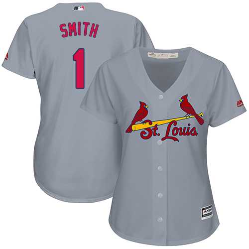Women's St.Louis Cardinals #1 Ozzie Smith Grey Road Stitched MLB Jersey