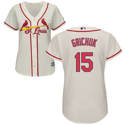 Women's St.Louis Cardinals #15 Randal Grichuk Cream Alternate Stitched MLB Jersey