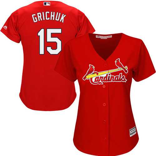 Women's St.Louis Cardinals #15 Randal Grichuk Red Alternate Stitched MLB Jersey