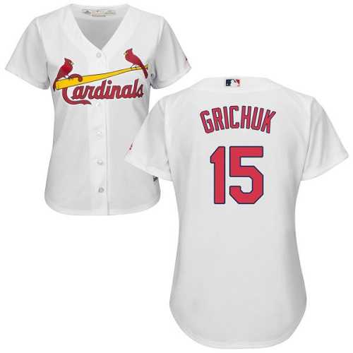Women's St.Louis Cardinals #15 Randal Grichuk White Home Stitched MLB Jersey