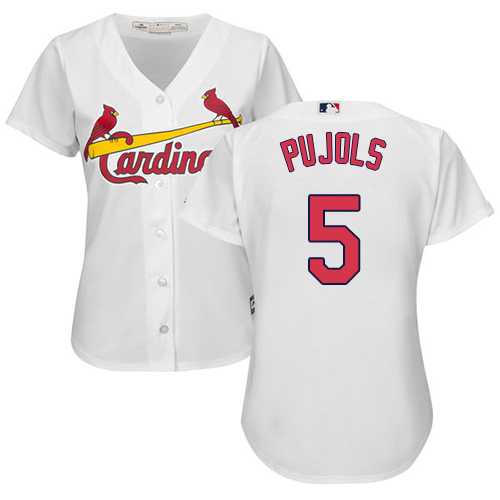 Women's St.Louis Cardinals #5 Albert Pujols White Fashion Stitched MLB Jersey Women's St.Louis Cardinals #5 Albert Pujols White Fashion Stitched MLB Jersey