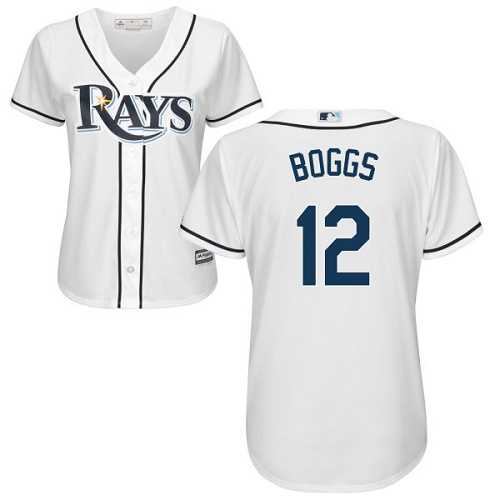 Women's Tampa Bay Rays #12 Wade Boggs White Home Stitched MLB Jersey