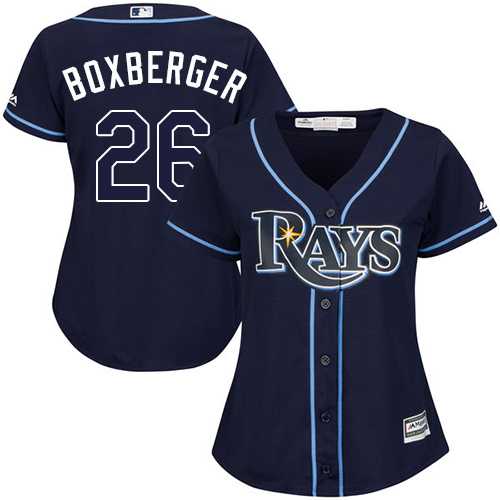 Women's Tampa Bay Rays #26 Brad Boxberger Dark Blue Alternate Stitched MLB Jersey