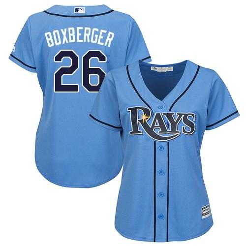 Women's Tampa Bay Rays #26 Brad Boxberger Light Blue Alternate Stitched MLB Jersey