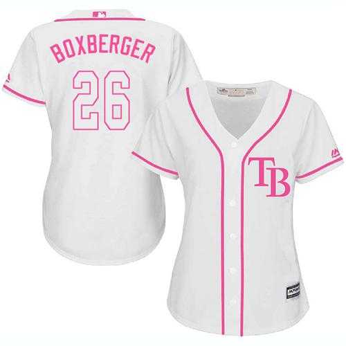 Women's Tampa Bay Rays #26 Brad Boxberger White Pink Fashion Stitched MLB Jersey Women's Tampa Bay Rays #26 Brad Boxberger White Pink Fashion Stitched MLB Jersey