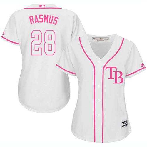 Women's Tampa Bay Rays #28 Colby Rasmus White Pink Fashion Stitched MLB Jersey