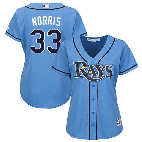 Women's Tampa Bay Rays #33 Derek Norris Light Blue Alternate Stitched MLB Jersey