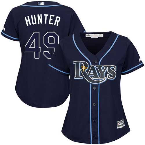 Women's Tampa Bay Rays #49 Tommy Hunter Dark Blue Alternate Stitched MLB Jersey