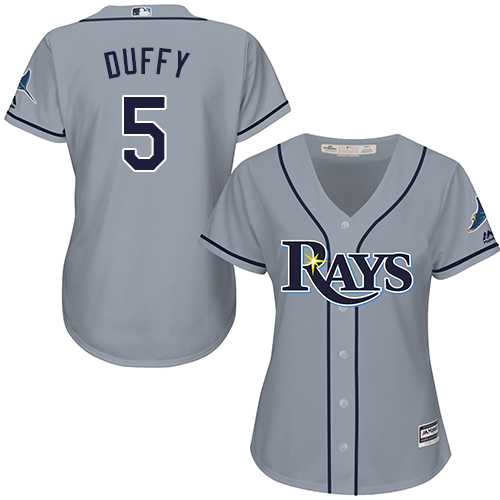 Women's Tampa Bay Rays #5 Matt Duffy Grey Road Stitched MLB Jersey