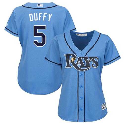 Women's Tampa Bay Rays #5 Matt Duffy Light Blue Alternate Stitched MLB Jersey Women's Tampa Bay Rays #5 Matt Duffy Light Blue Alternate Stitched MLB Jersey