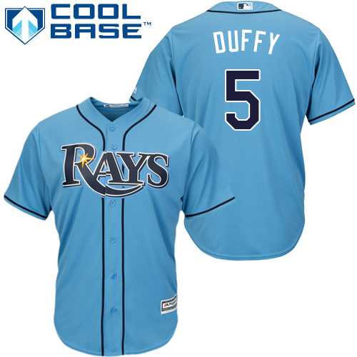 Women's Tampa Bay Rays #5 Matt Duffy Light Blue Alternate Stitched MLB Jersey