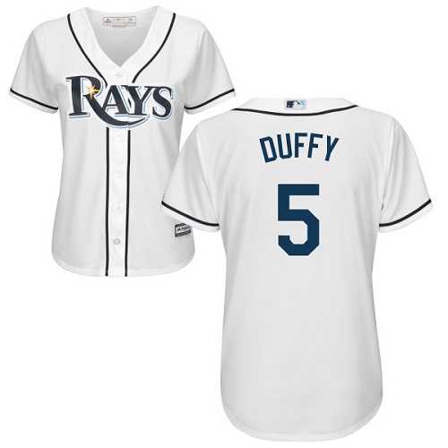 Women's Tampa Bay Rays #5 Matt Duffy White Home Stitched MLB Jersey Women's Tampa Bay Rays #5 Matt Duffy White Home Stitched MLB Jersey