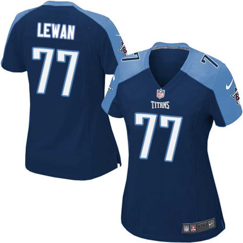 Women's Tennessee Titans #77 Taylor Lewan Navy Blue Alternate NFL Jersey