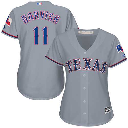 Women's Texas Rangers #11 Yu Darvish Grey Road Stitched MLB Jersey