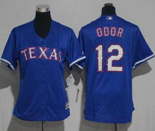 Women's Texas Rangers #12 Rougned Odor Blue Alternate Stitched MLB Jersey
