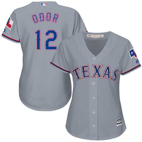 Women's Texas Rangers #12 Rougned Odor Grey Road Stitched MLB Jersey