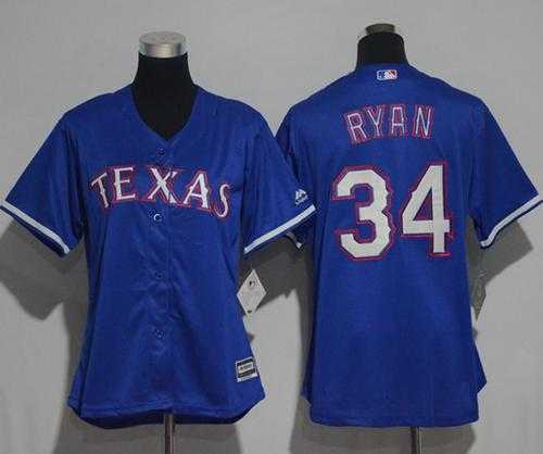 Women's Texas Rangers #34 Nolan Ryan Blue Alternate Stitched MLB Jersey