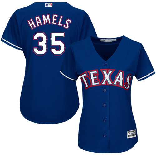 Women's Texas Rangers #35 Cole Hamels Blue Alternate Stitched MLB Jersey