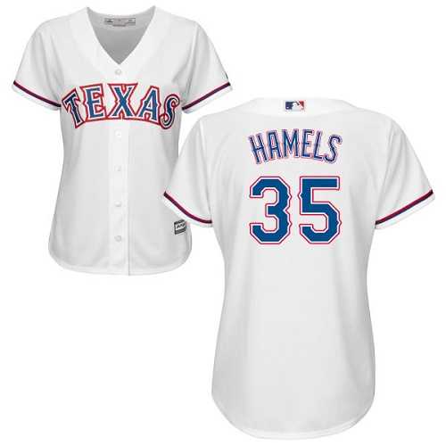 Women's Texas Rangers #35 Cole Hamels White Home Stitched MLB Jersey