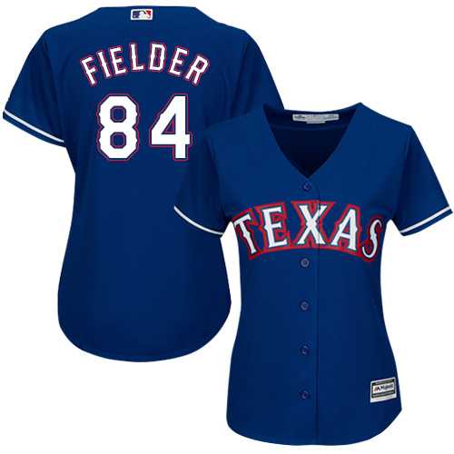 Women's Texas Rangers #84 Prince Fielder Blue Alternate Stitched MLB Jersey