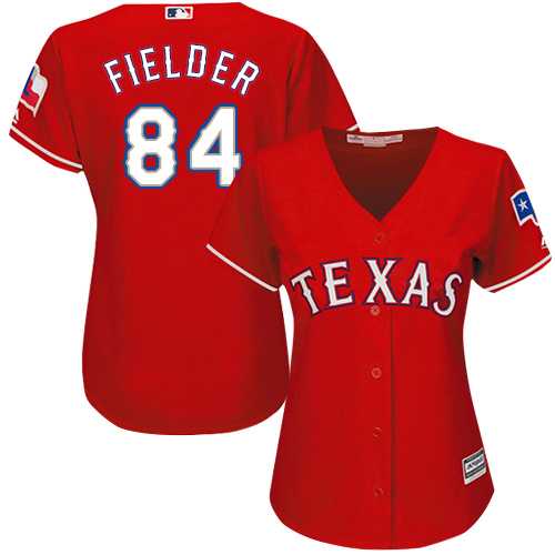 Women's Texas Rangers #84 Prince Fielder Red Alternate Stitched MLB Jersey