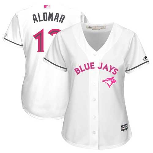 Women's Toronto Blue Jays #12 Roberto Alomar White Mother's Day Cool Base Stitched MLB Jersey