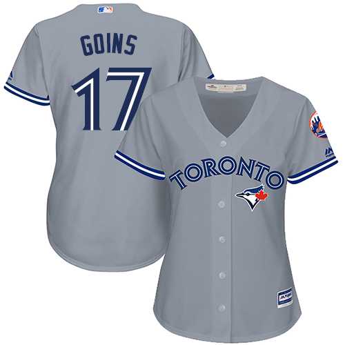 Women's Toronto Blue Jays #17 Ryan Goins Grey Road Stitched MLB Jersey