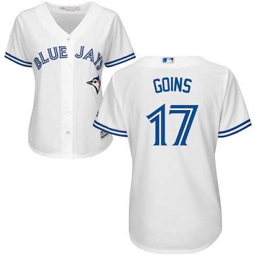 Women's Toronto Blue Jays #17 Ryan Goins White Home Stitched MLB Jersey