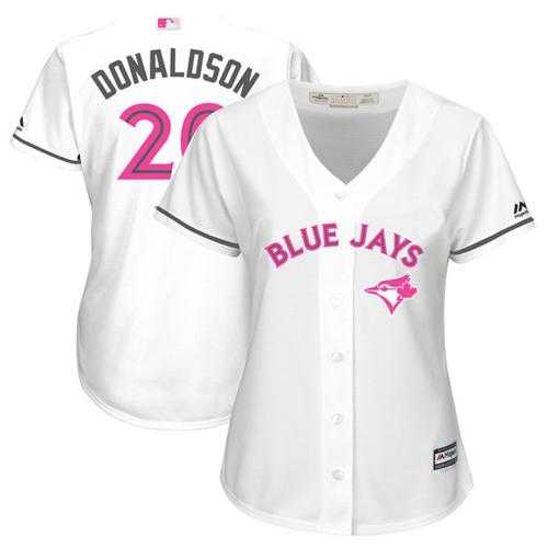 Women's Toronto Blue Jays #20 Josh Donaldson White Mother's Day Cool BaseStitched MLB Jersey