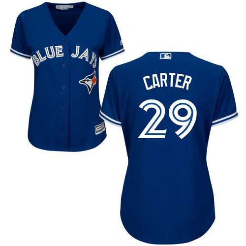 Women's Toronto Blue Jays #29 Joe Carter Blue Alternate Stitched MLB Jersey