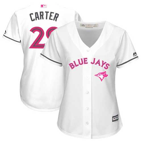 Women's Toronto Blue Jays #29 Joe Carter White Mother's Day Cool Base Stitched MLB Jersey