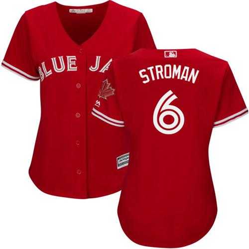 Women's Toronto Blue Jays #6 Marcus Stroman Red Canada Day Stitched MLB Jersey