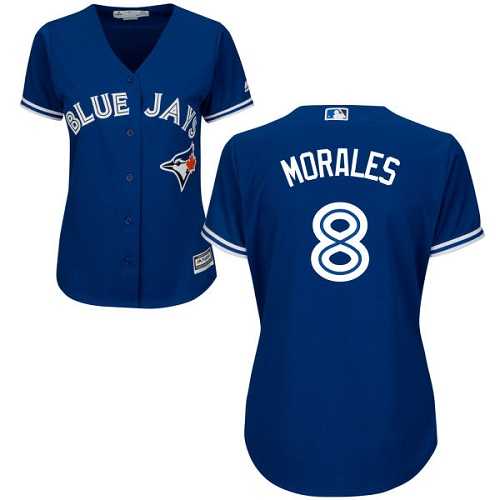 Women's Toronto Blue Jays #8 Kendrys Morales Blue Alternate Stitched MLB Jersey Women's Toronto Blue Jays #8 Kendrys Morales Blue Alternate Stitched MLB Jersey