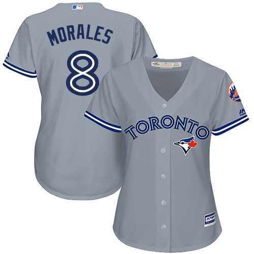 Women's Toronto Blue Jays #8 Kendrys Morales Grey Road Stitched MLB Jersey