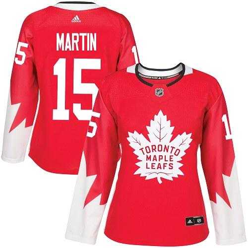 Women's Toronto Maple Leafs #15 Matt Martin Red Alternate Stitched NHL Jersey