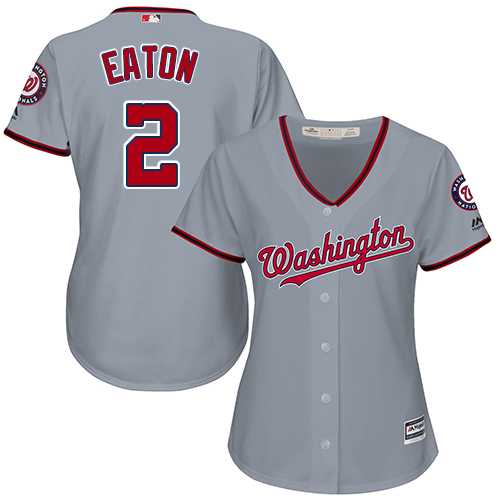Women's Washington Nationals #2 Adam Eaton Grey Road Stitched MLB Jersey