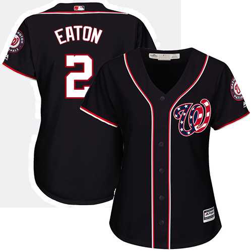 Women's Washington Nationals #2 Adam Eaton Navy Blue Alternate Stitched MLB Jersey