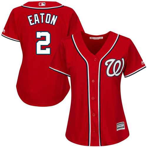 Women's Washington Nationals #2 Adam Eaton Red Alternate Stitched MLB Jersey