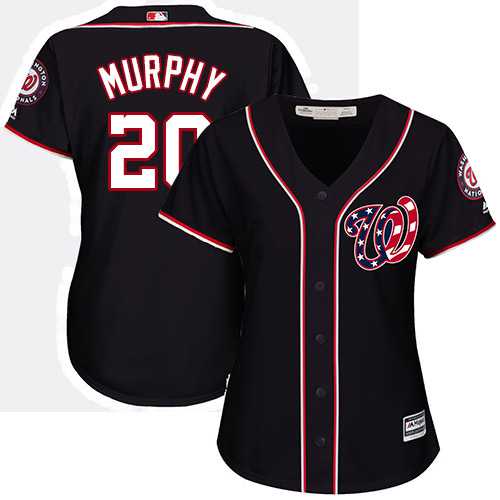 Women's Washington Nationals #20 Daniel Murphy Navy Blue Alternate Stitched MLB Jersey