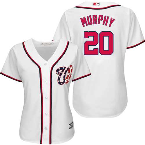 Women's Washington Nationals #20 Daniel Murphy White Home Stitched MLB Jersey