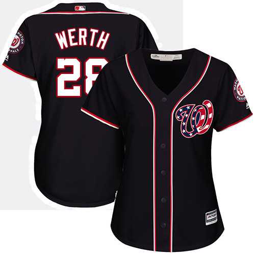 Women's Washington Nationals #28 Jayson Werth Navy Blue Alternate Stitched MLB Jersey Women's Washington Nationals #28 Jayson Werth Navy Blue Alternate Stitched MLB Jersey