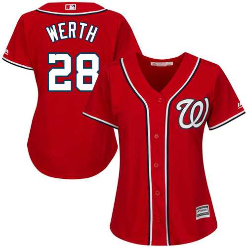 Women's Washington Nationals #28 Jayson Werth Red Alternate Stitched MLB Jersey