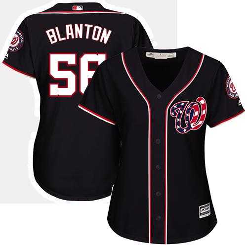 Women's Washington Nationals #56 Joe Blanton Navy Blue Alternate Stitched MLB Jersey