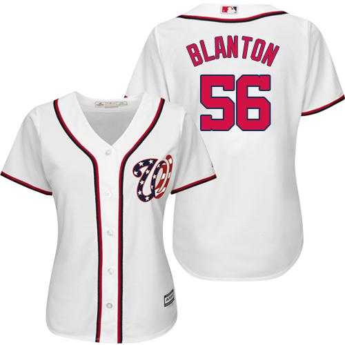 Women's Washington Nationals #56 Joe Blanton White Home Stitched MLB Jersey