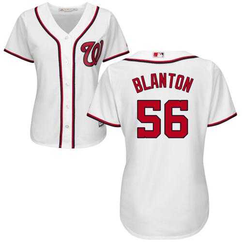 Women's Washington Nationals #56 Joe Blanton White Home Stitched MLB Jersey