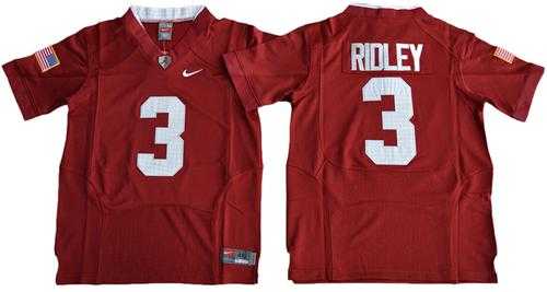 Youth Alabama Crimson #3 Calvin Ridley Red Pro Combat StitchedNCAA Jersey
