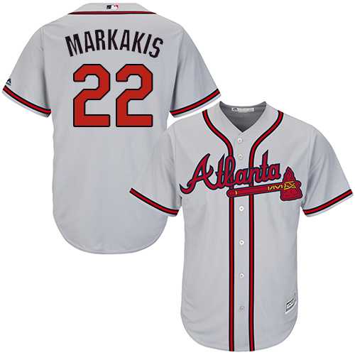 Youth Atlanta Braves #22 Nick Markakis Grey Cool Base Stitched MLB Jersey