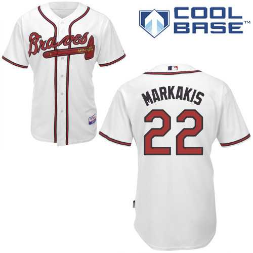 Youth Atlanta Braves #22 Nick Markakis White Cool Base Stitched MLB Jersey