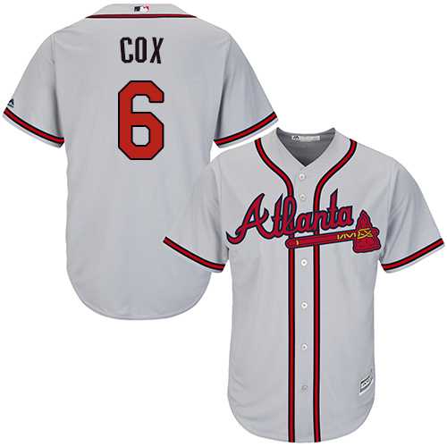 Youth Atlanta Braves #6 Bobby Cox Grey Cool Base Stitched MLB Jersey Youth Atlanta Braves #6 Bobby Cox Grey Cool Base Stitched MLB Jersey