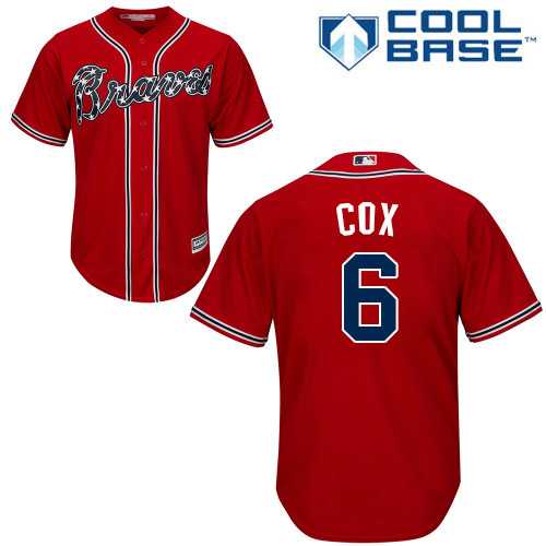 Youth Atlanta Braves #6 Bobby Cox Red Cool Base Stitched MLB Jersey Youth Atlanta Braves #6 Bobby Cox Red Cool Base Stitched MLB Jersey